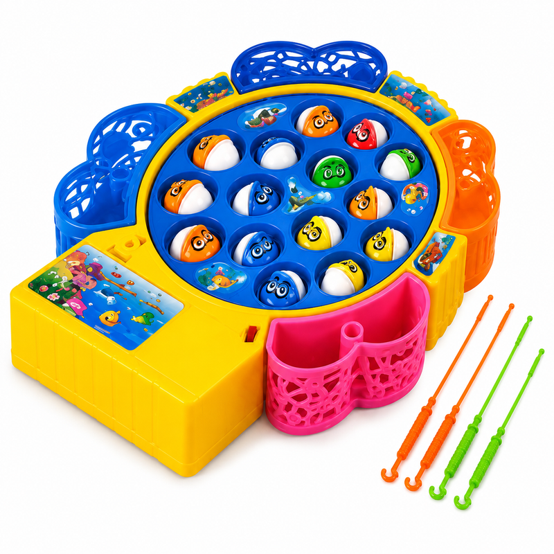 Electric Fishing Game for Kids – 24 Fish with 4 Fishing Rods