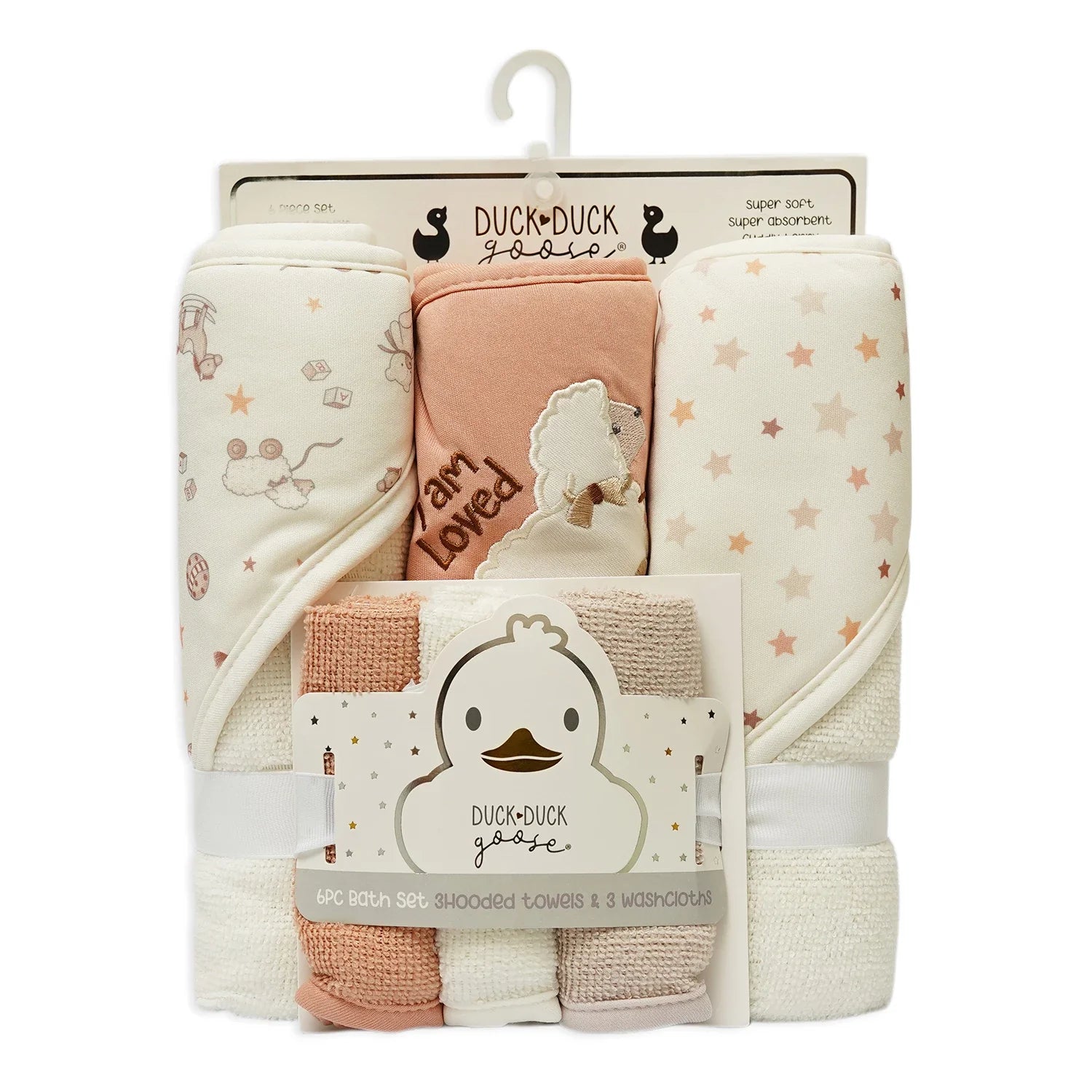 Duck Goose 3 Hooded Towels & 3 Washcloth Set