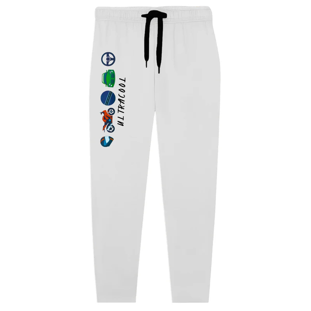 Kids Jersey Cotton Sticker Trousers –  White