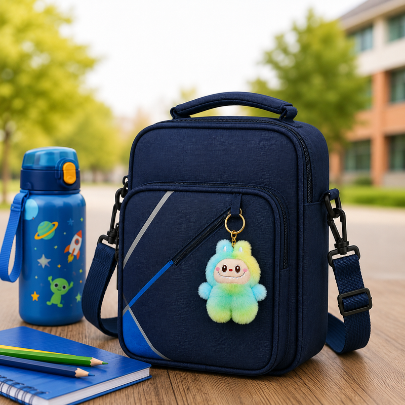Cute Plush Monster Keychain – Soft Furry Bag Charm for Kids