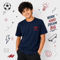 Pack of 5 Little Minors boys' cotton T-shirts in various colors, sizes 6 to 13 years, casual short-sleeve shirts for kids.
