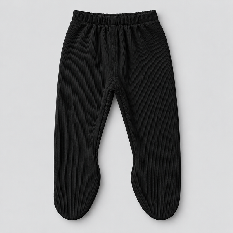 Kids Leggings Black Skin White Soft & Stretchy Trousers