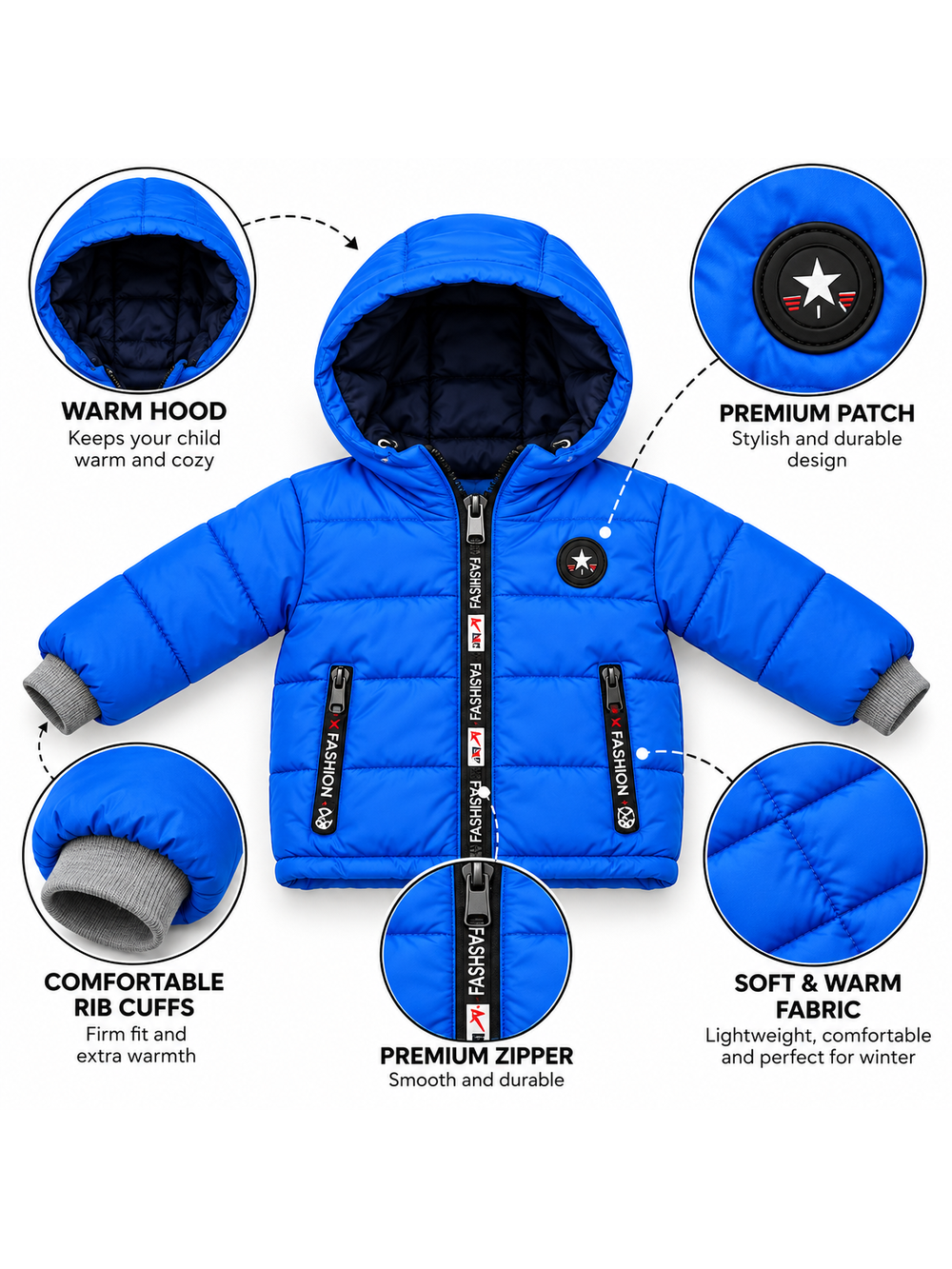 Kids Winter Hooded Puffer Jacket – Warm & Stylish Quilted Jacket