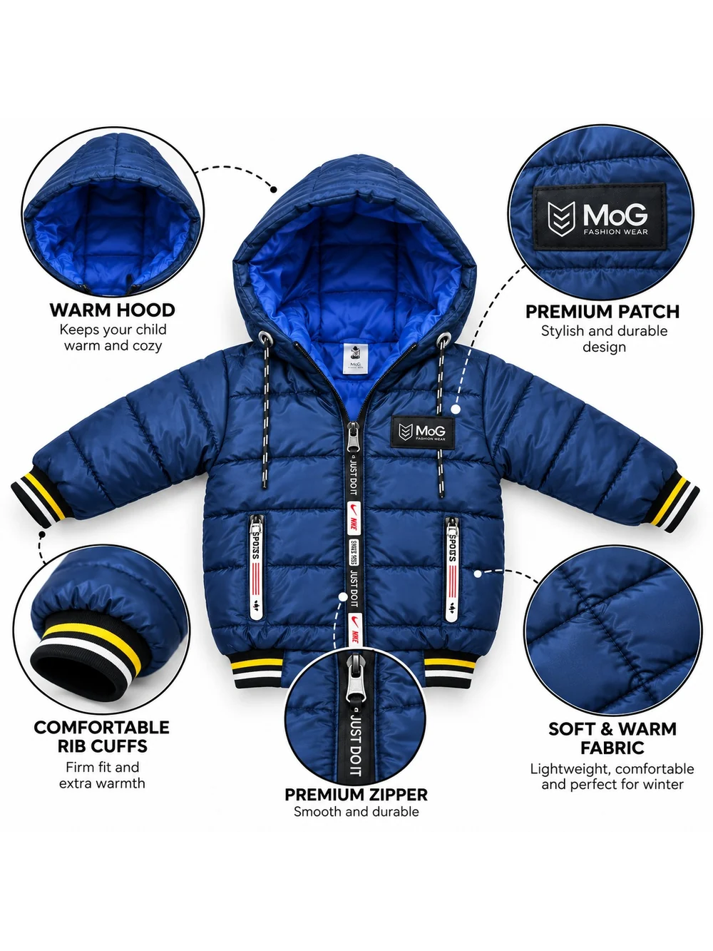 Kids Winter Hooded Puffer Jacket – Warm & Stylish Quilted Jacket