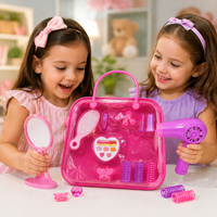 Kids Beauty Salon Pretend Play Set – Hair Dryer, Makeup & Styling Kit