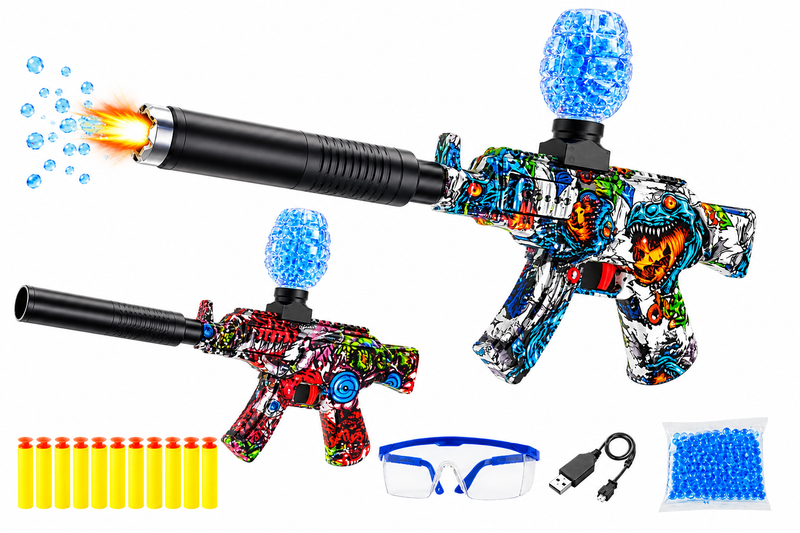 AK-47 Style Electric Gel Ball Blaster Toy Gun with Water Beads