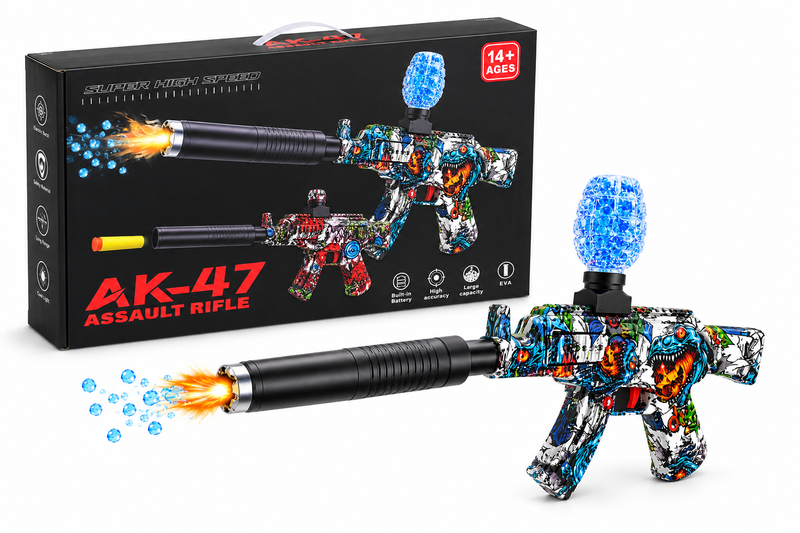 AK-47 Style Electric Gel Ball Blaster Toy Gun with Water Beads