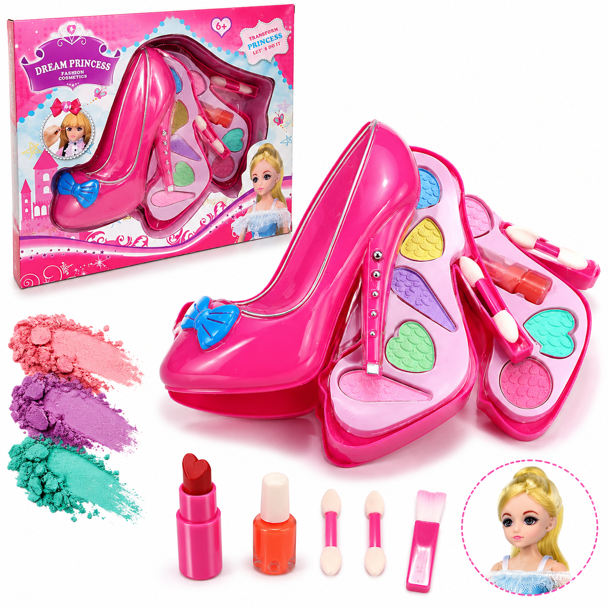 Dream Princess Kids Makeup Set – High Heel Beauty & Pretend Play Kit