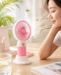 Pack of 3 Mini USB Rechargeable Handheld Fans with Charging Stand | Portable Desk Fans