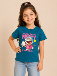 Girls Cotton Graphic T-Shirts Pack of 5 – Soft & Comfortable Casual Tees