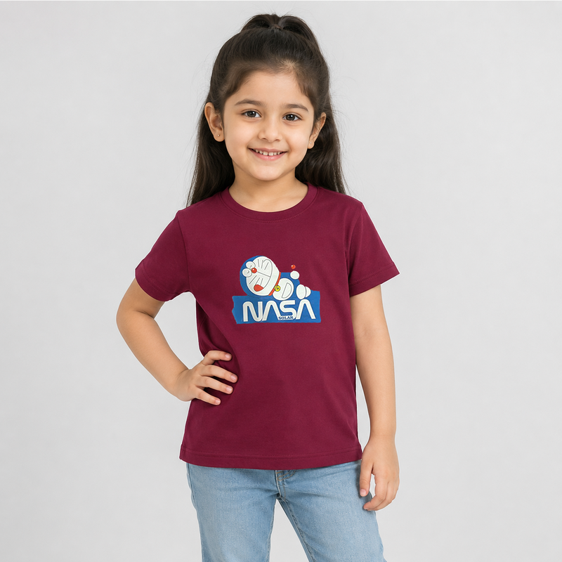 Girls Cotton Graphic T-Shirts Pack of 5 – Soft & Comfortable Casual Tees