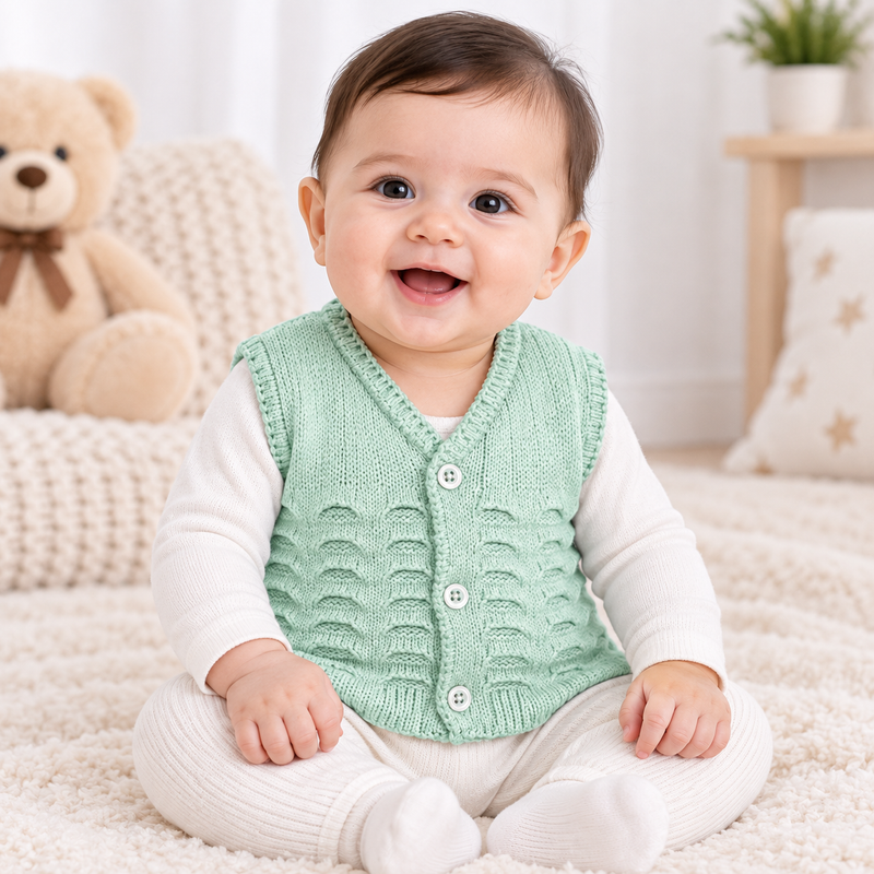 Pack of 3 Newborn Baby Knitted Sweater Vest