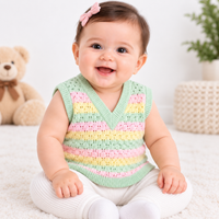 Pack of 3 Baby Pastel Striped Knitted Sweater Vests