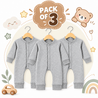 Baby Boys Winter Rompers Pack of 3 Full Sleeve Fleece Romper