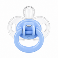 Little Minors baby pacifier with silicone soothers, BPA-free and safe for infants, shown in soft pastel colors.
