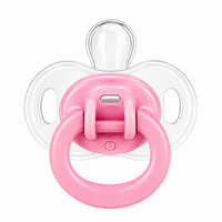 Little Minors silicone baby pacifier with BPA-free material, featuring a soft nipple and colorful shield for soothing comfort.