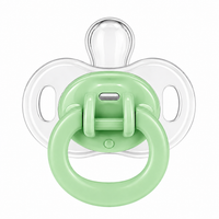 Little Minors baby pacifier with silicone soothers, BPA-free and safe for infants, shown in a close-up image.