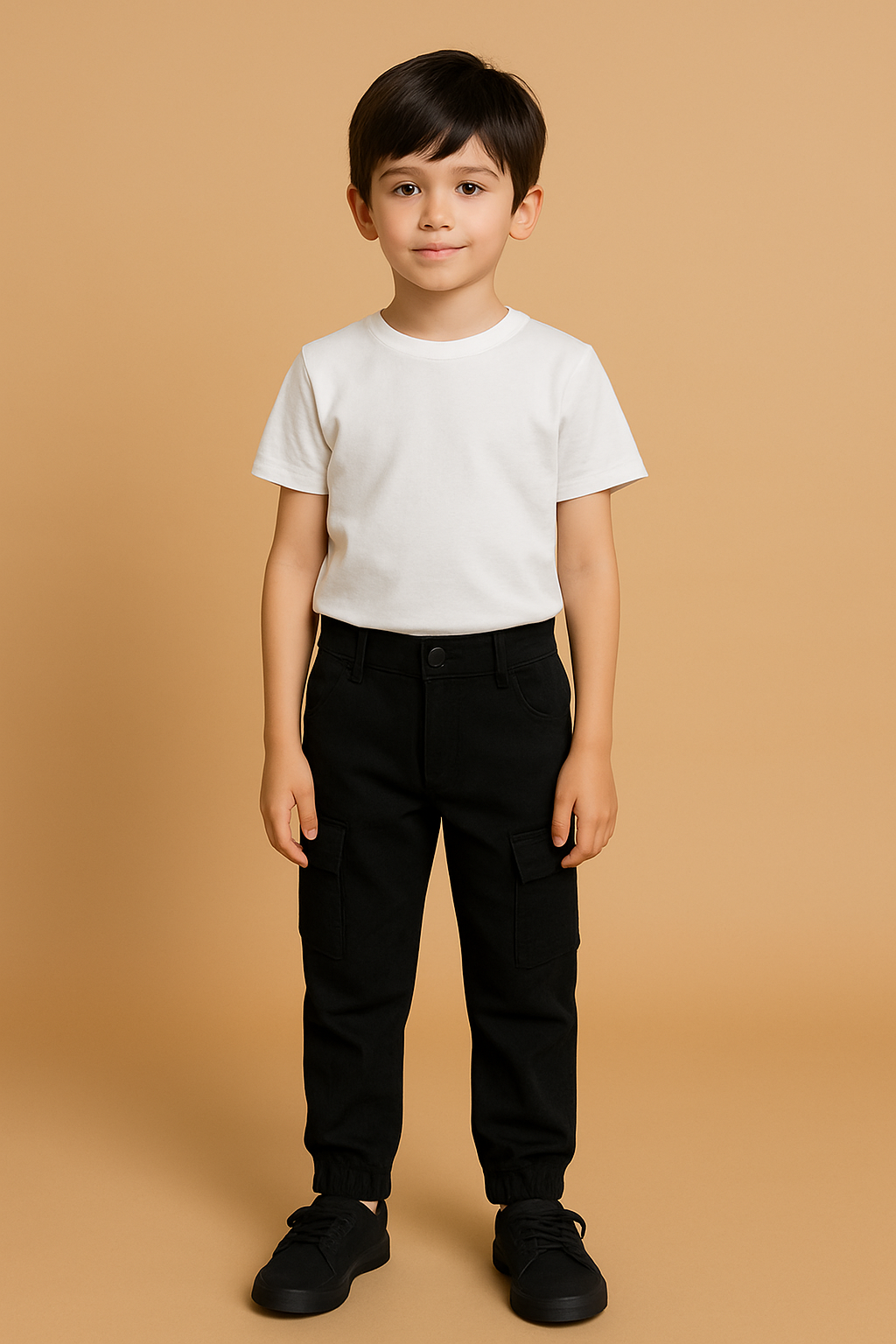 Kids Imported Ribbed Jeans - Black