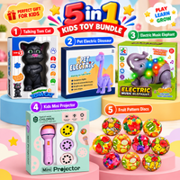 5-in-1 Kids Toy Bundle – Talking Tom, Electric Dinosaur, Elephant, Mini Projector & Fruit Toys