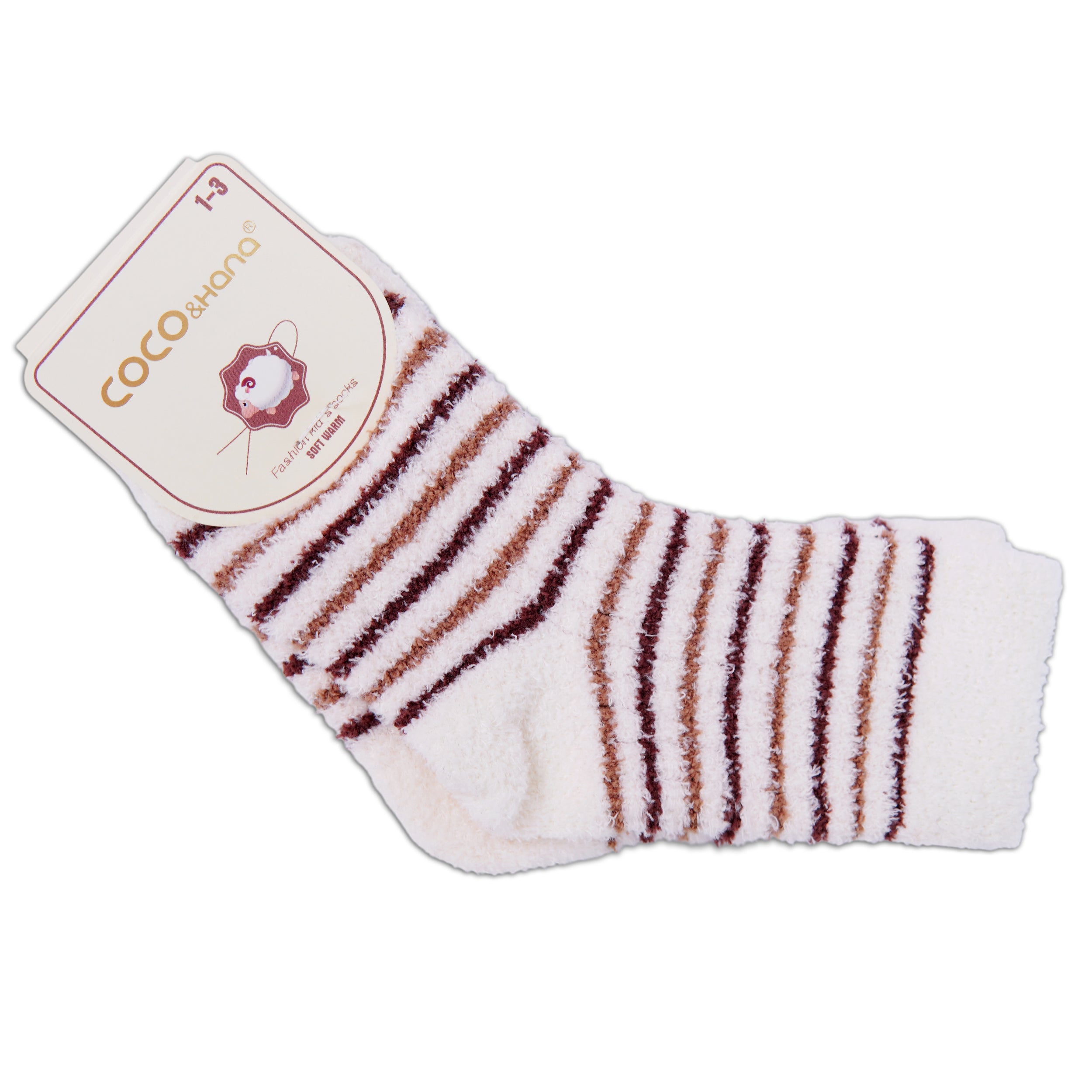 Unisex Kids Wool Socks (Brown Shade Stripes)