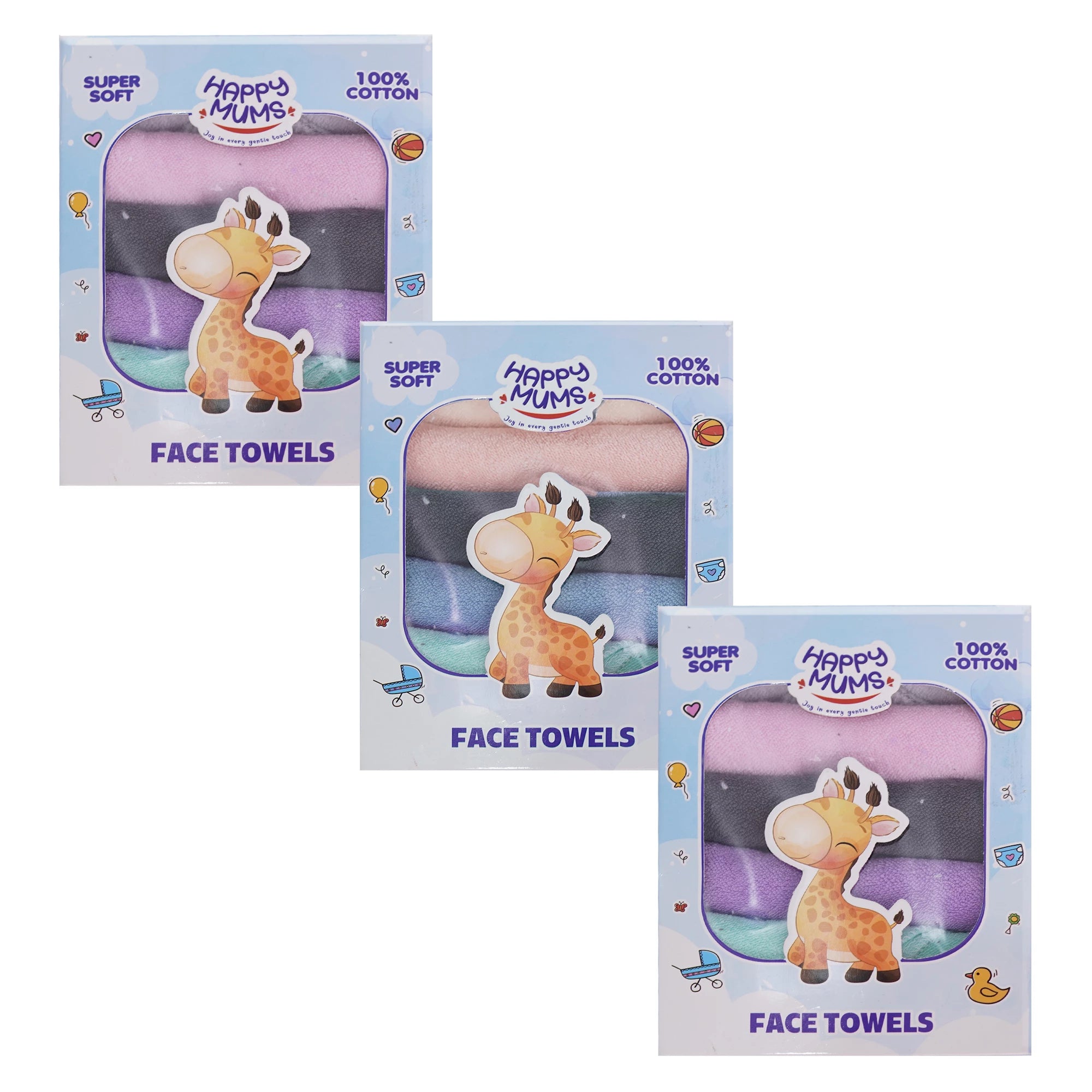 HAPPY MUMS Face Towel – Soft & Gentle for Kids - Premium Baby & Kids Clothing in Pakistan | Little Minors