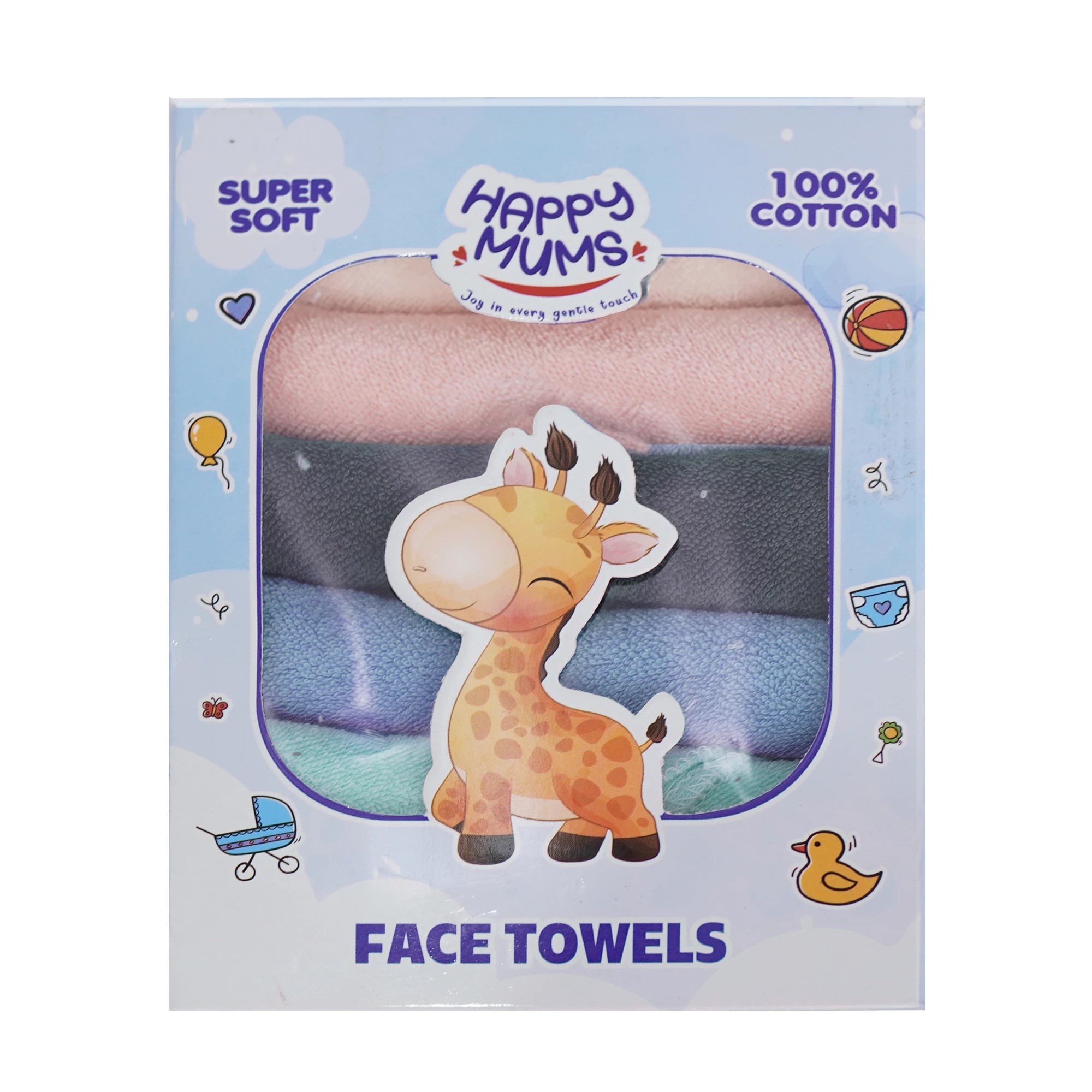 HAPPY MUMS Face Towel – Soft & Gentle for Kids - Premium Baby & Kids Clothing in Pakistan | Little Minors