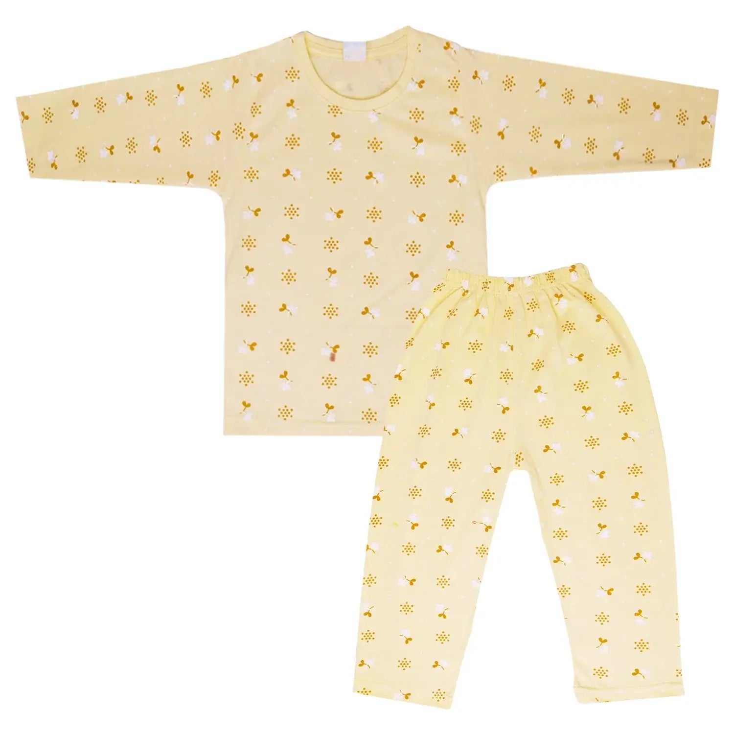 Kids Night Set – Cute yellow sleepwear with sun pattern for comfortable nights. Premium Baby & Kids Clothing in Pakistan | Little Minors.