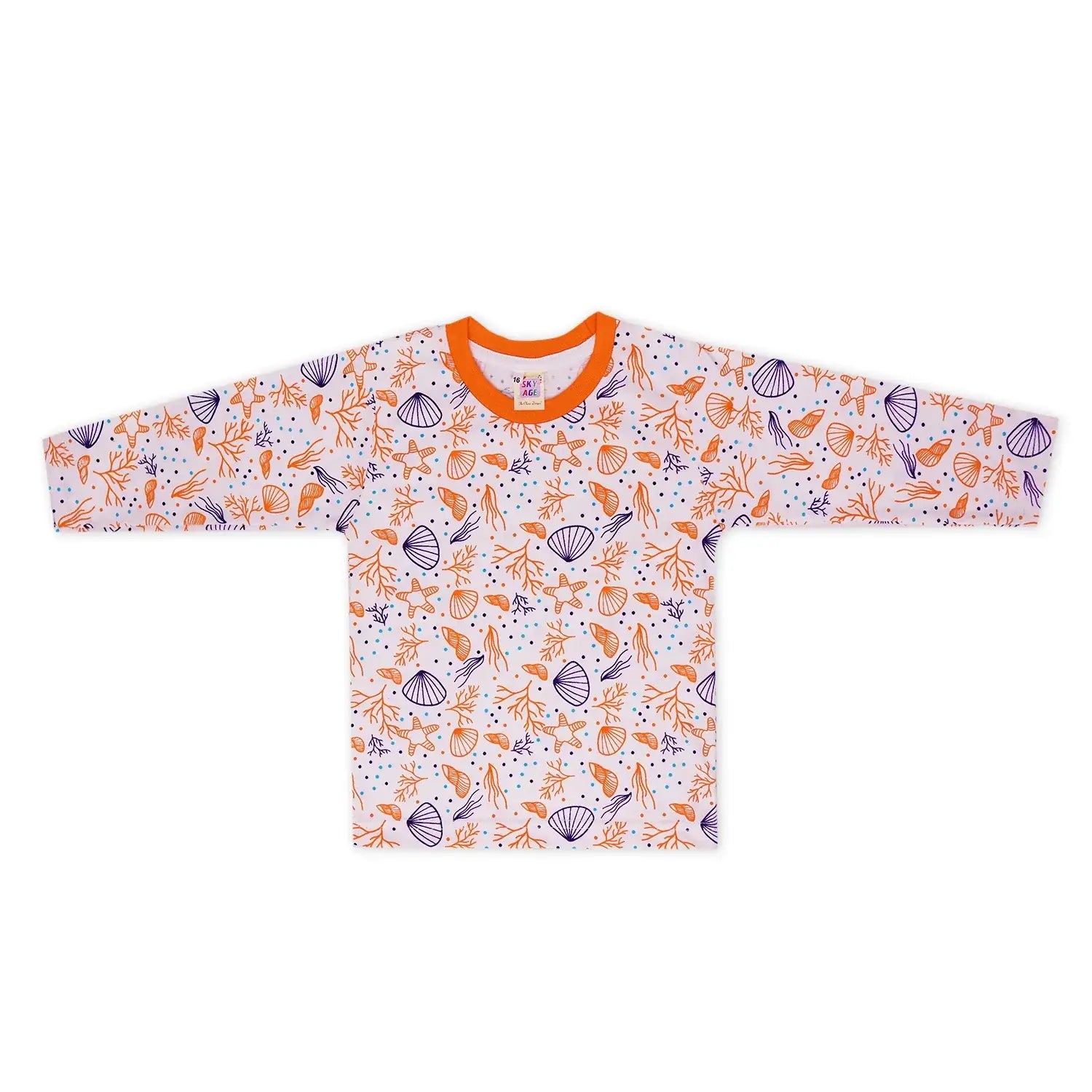 Kids Night Set – Cute shell-patterned sleepwear top for comfortable nights. Premium Baby & Kids Clothing in Pakistan | Little Minors.