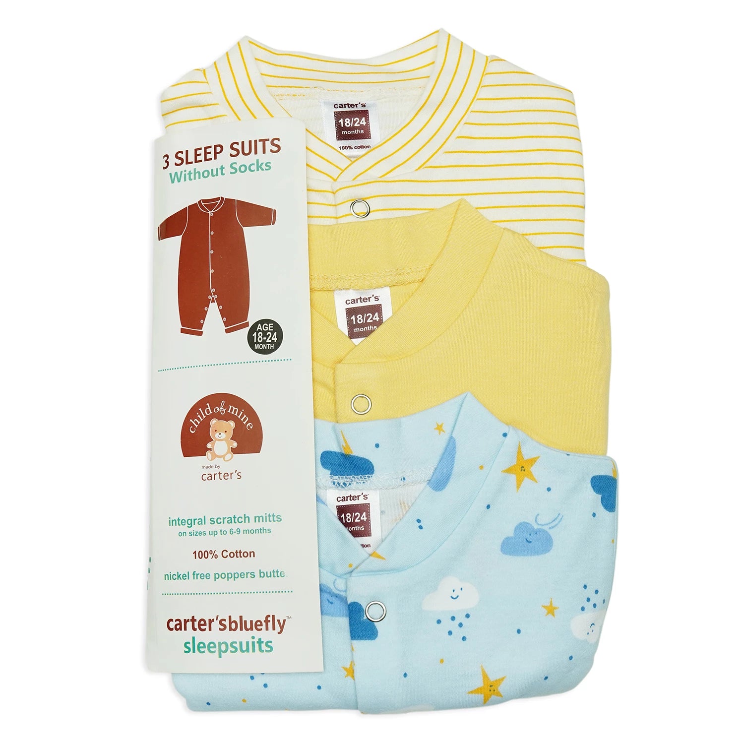 Juniors Pack of 3 Sleep Suit Full