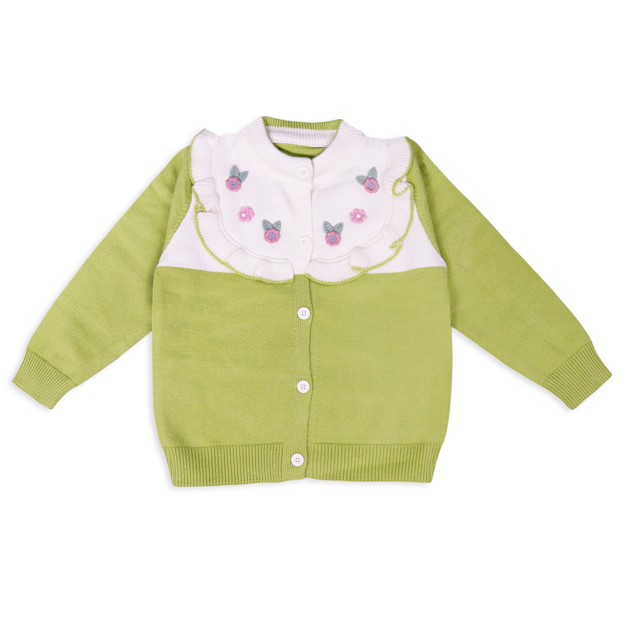 Girls Buttoned Wool Sweater
