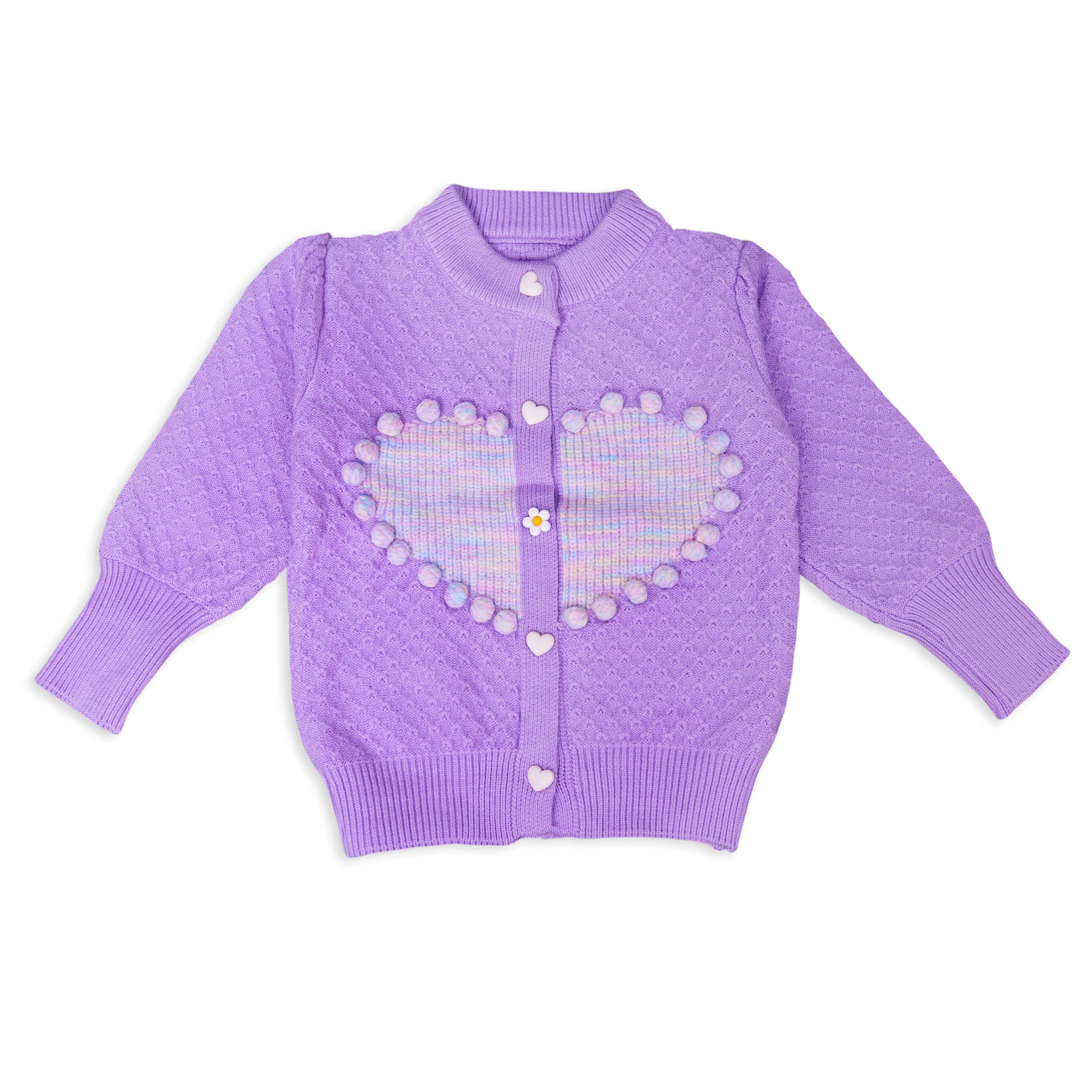 Girls Buttoned Wool Sweater