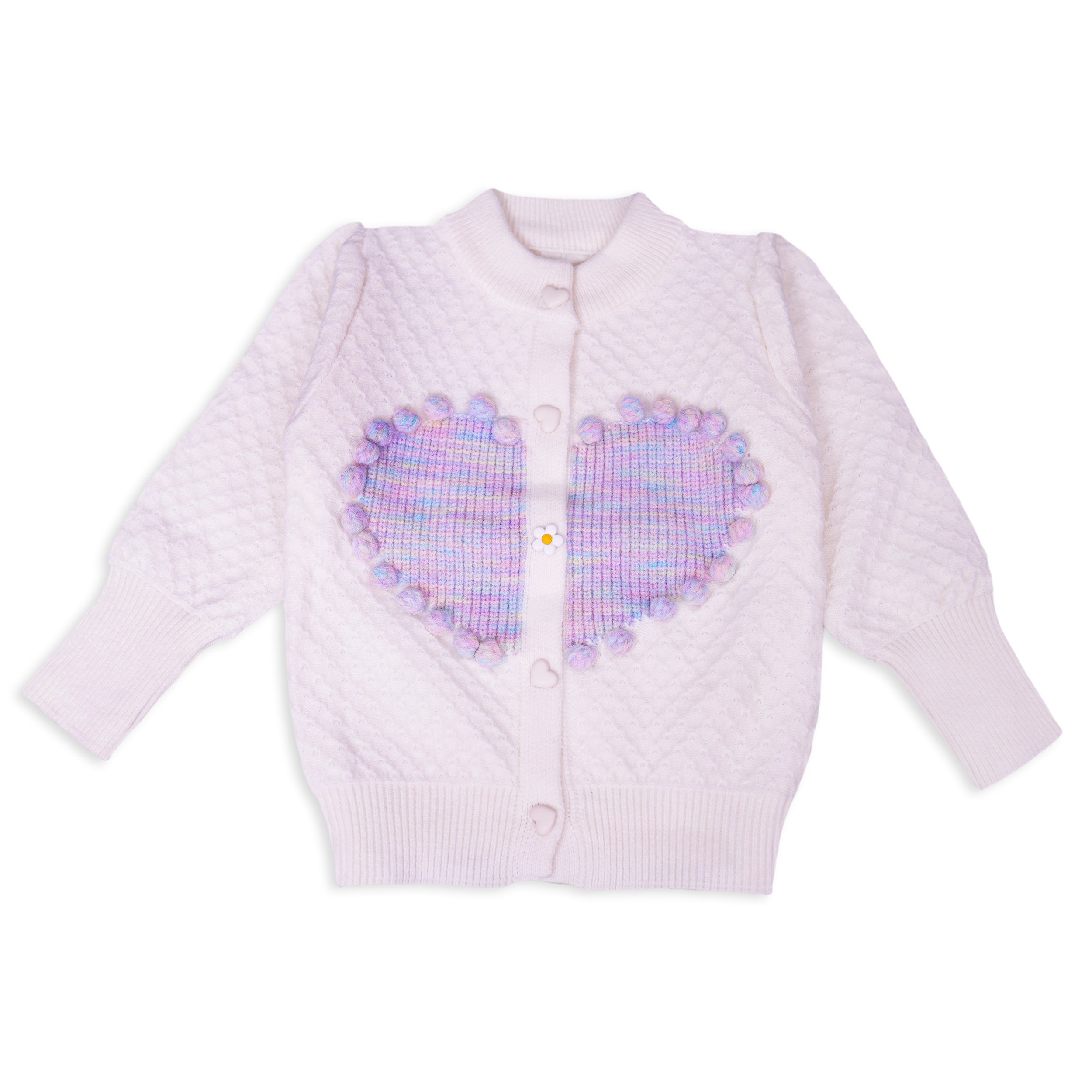 Girls Buttoned Wool Sweater