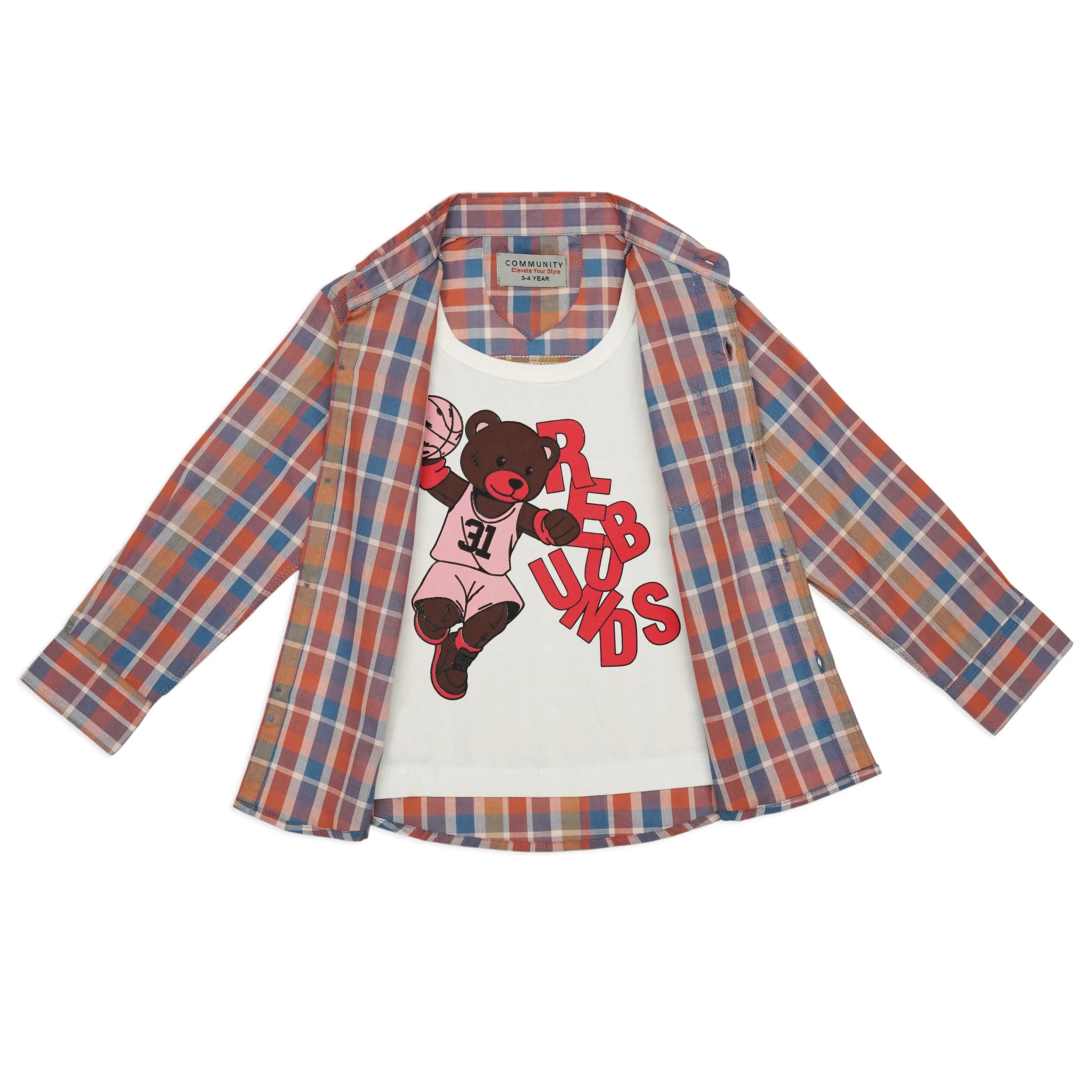 Kids Casual Shirt with T-Shirt – Trendy 2-Piece Outfit