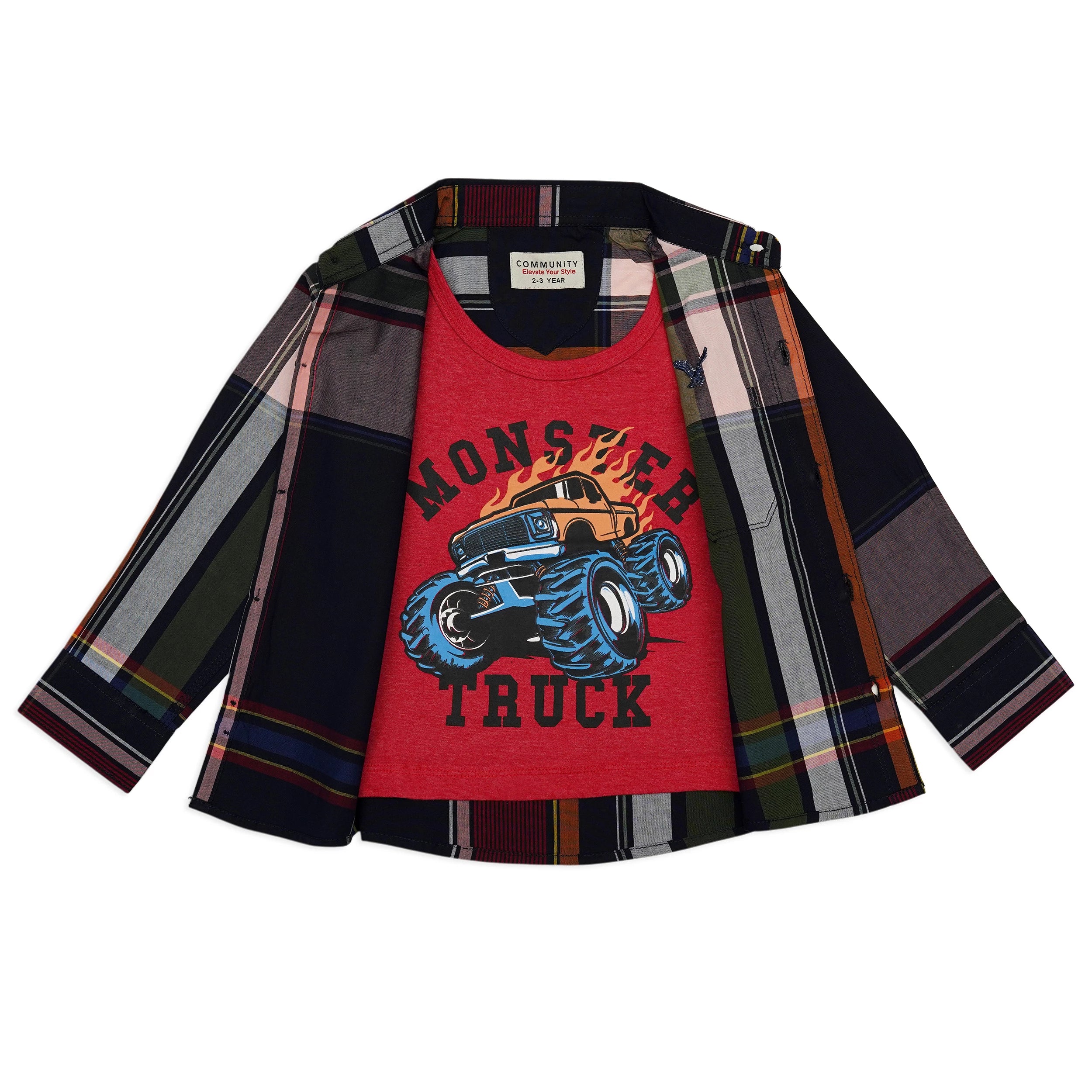 Kids Casual Shirt with T-Shirt – Trendy 2-Piece Outfit