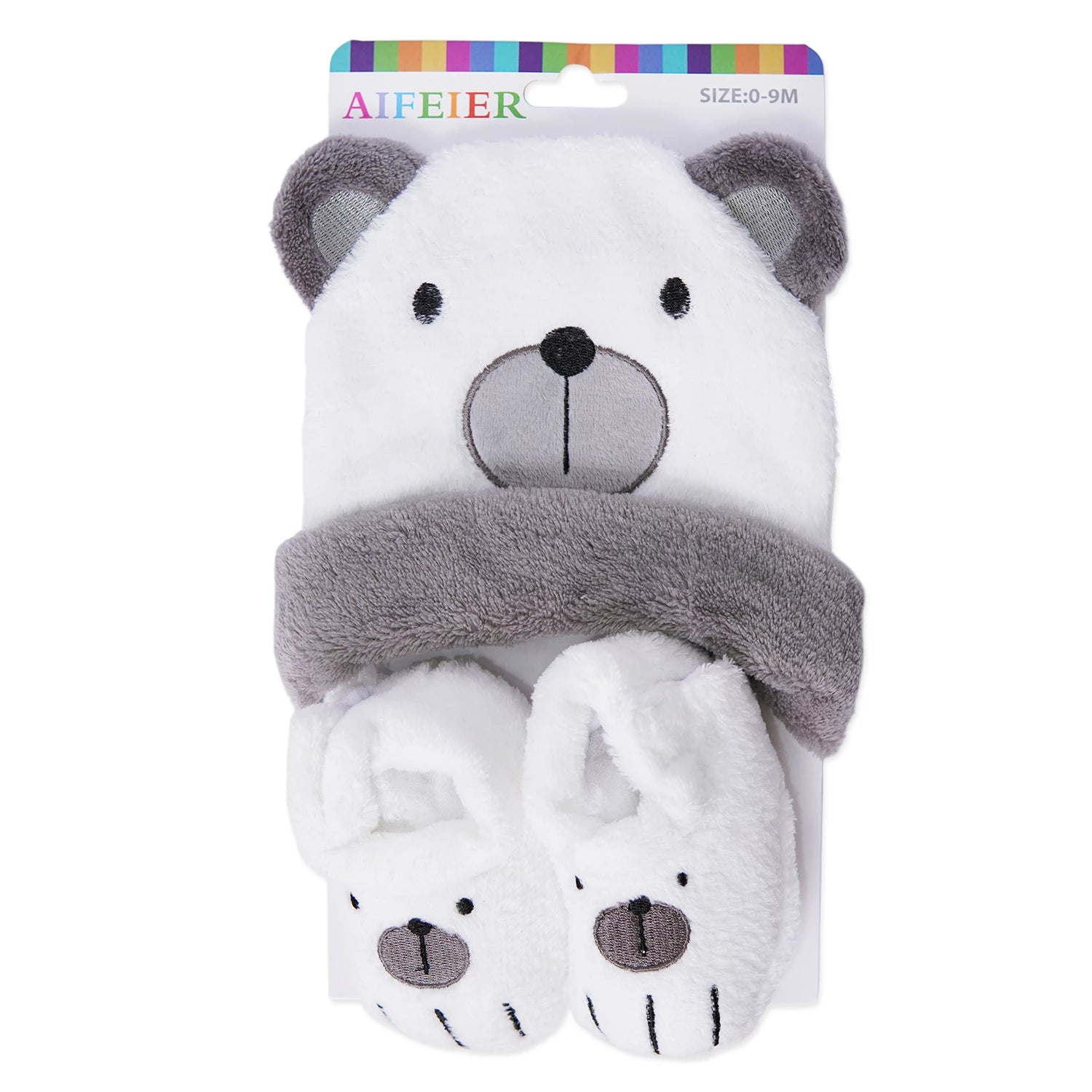 Baby Bear Design Cap & Bootie Set – Soft Newborn Essentials