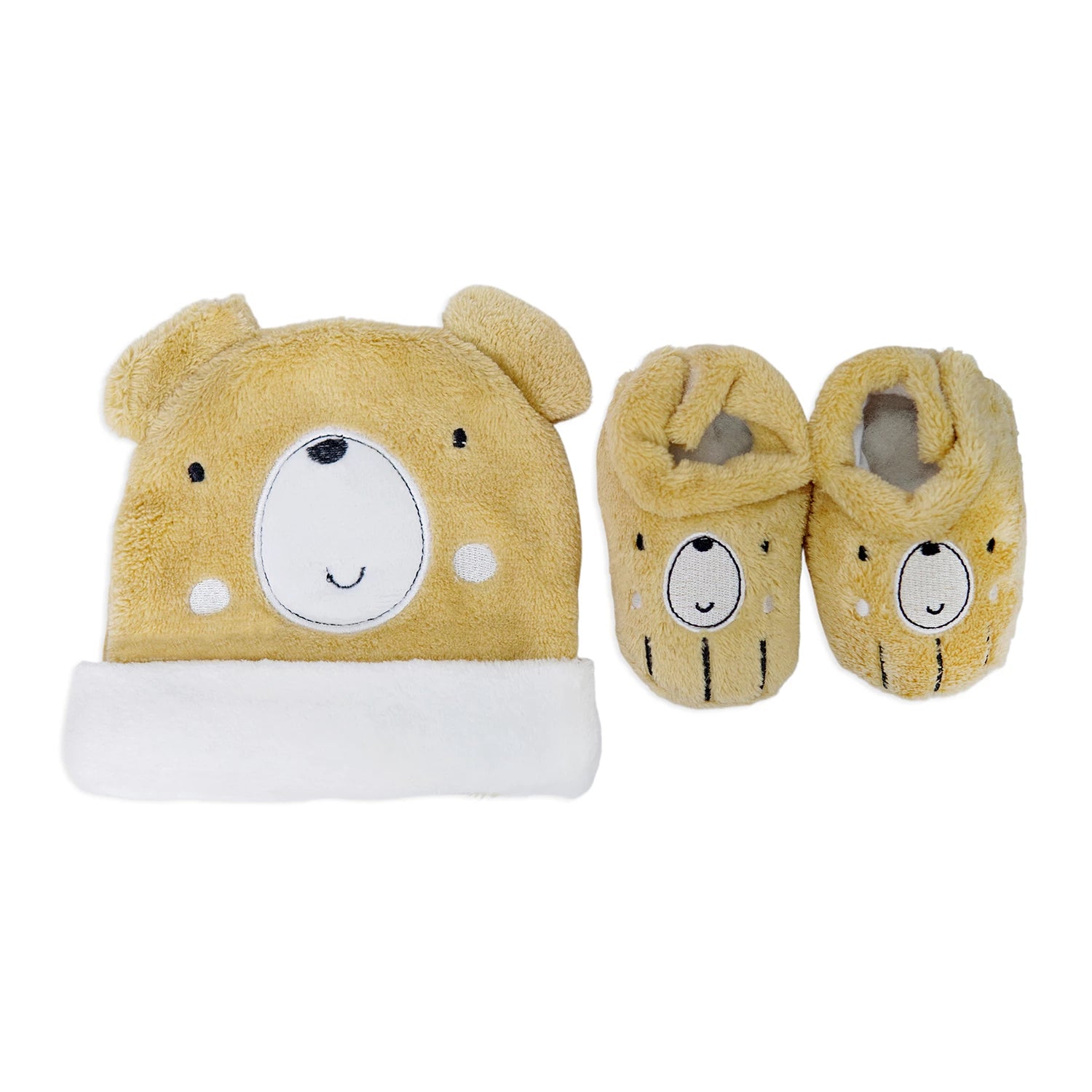 Baby Bear Design Cap & Bootie Set – Soft Newborn Essentials
