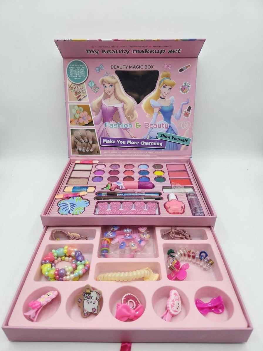 Kids Beauty Makeup & Accessories Set – Pretend Play Beauty Salon Kit