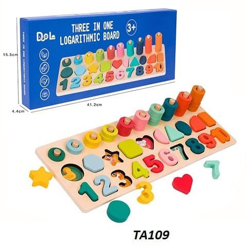 Dol 3-in-1 Logarithmic Board & Puzzle Toy for Kids