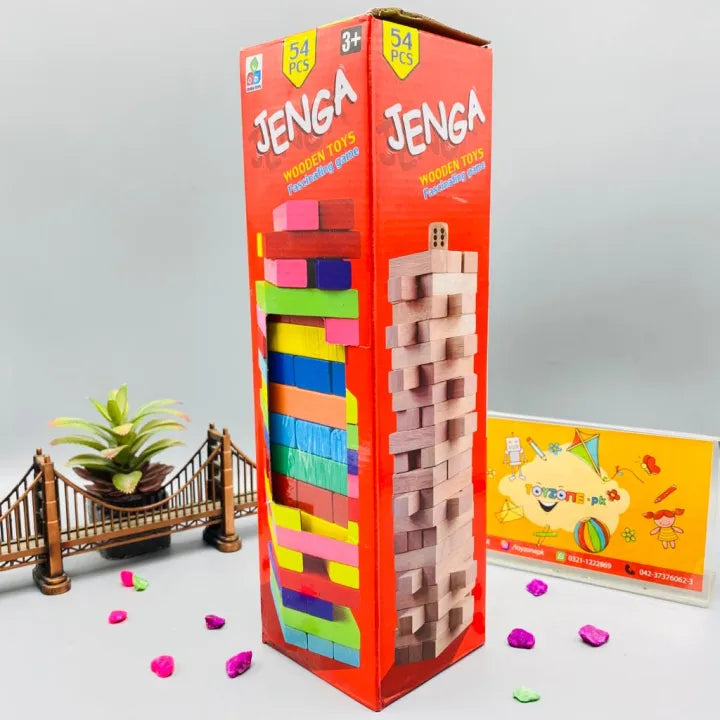 Jenga wooden block stacking game for kids