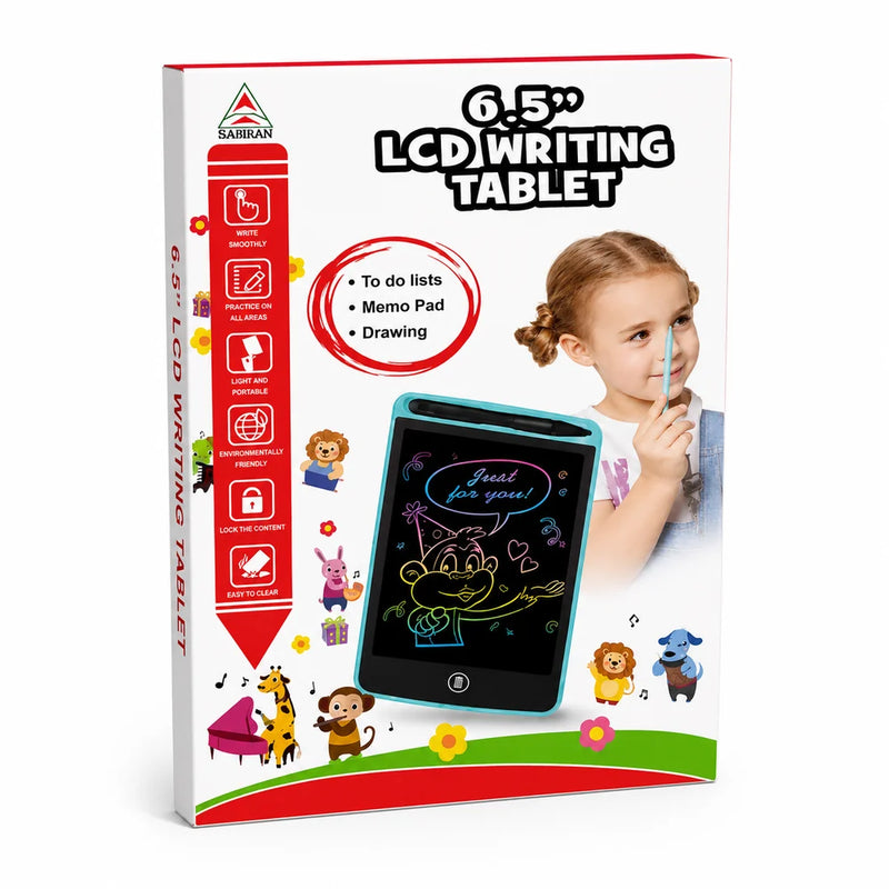 5-in-1 Girls Toy Bundle – Princess Makeup Set, Building Blocks, Glitter Jars & LCD Writing Tablet