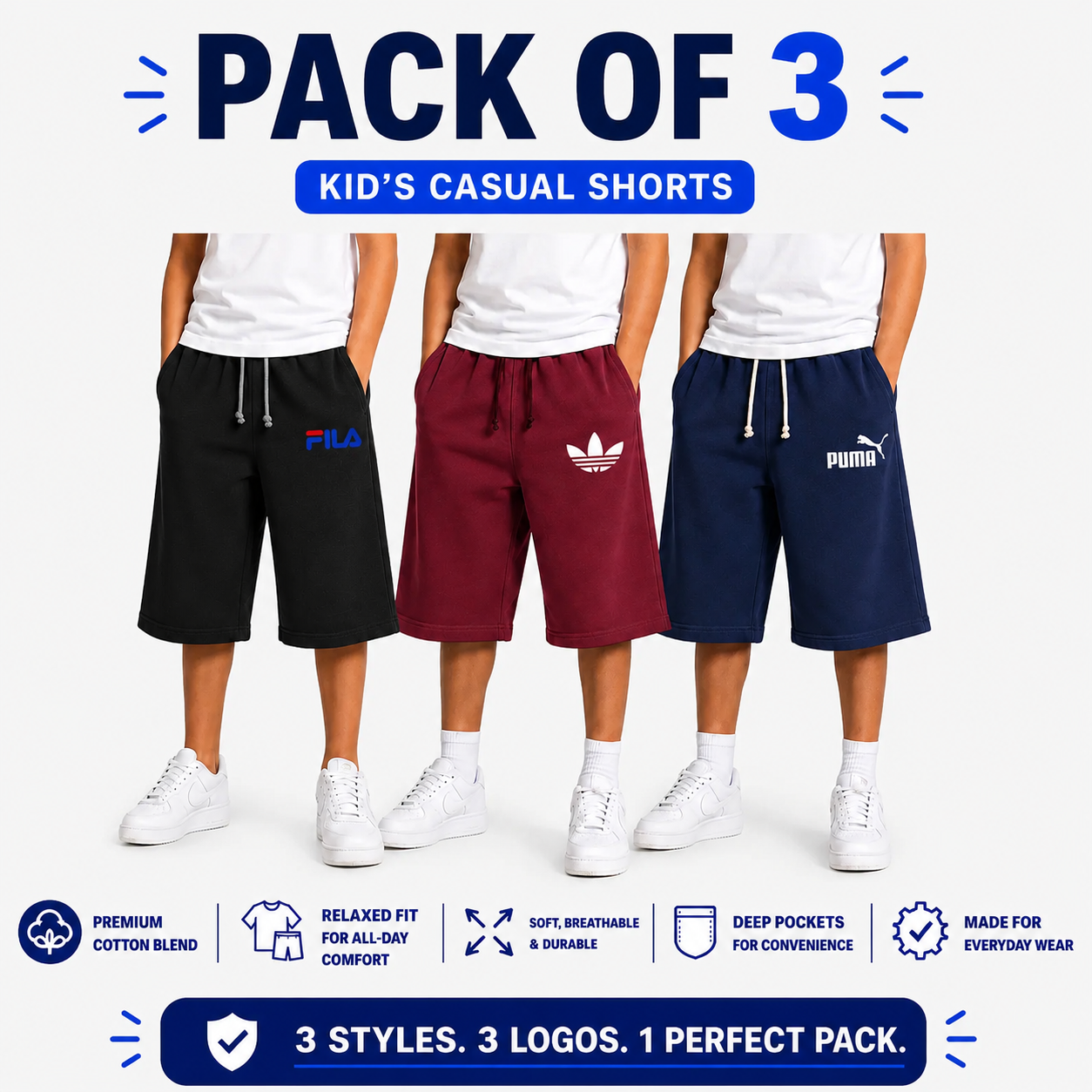 Kids cotton shorts