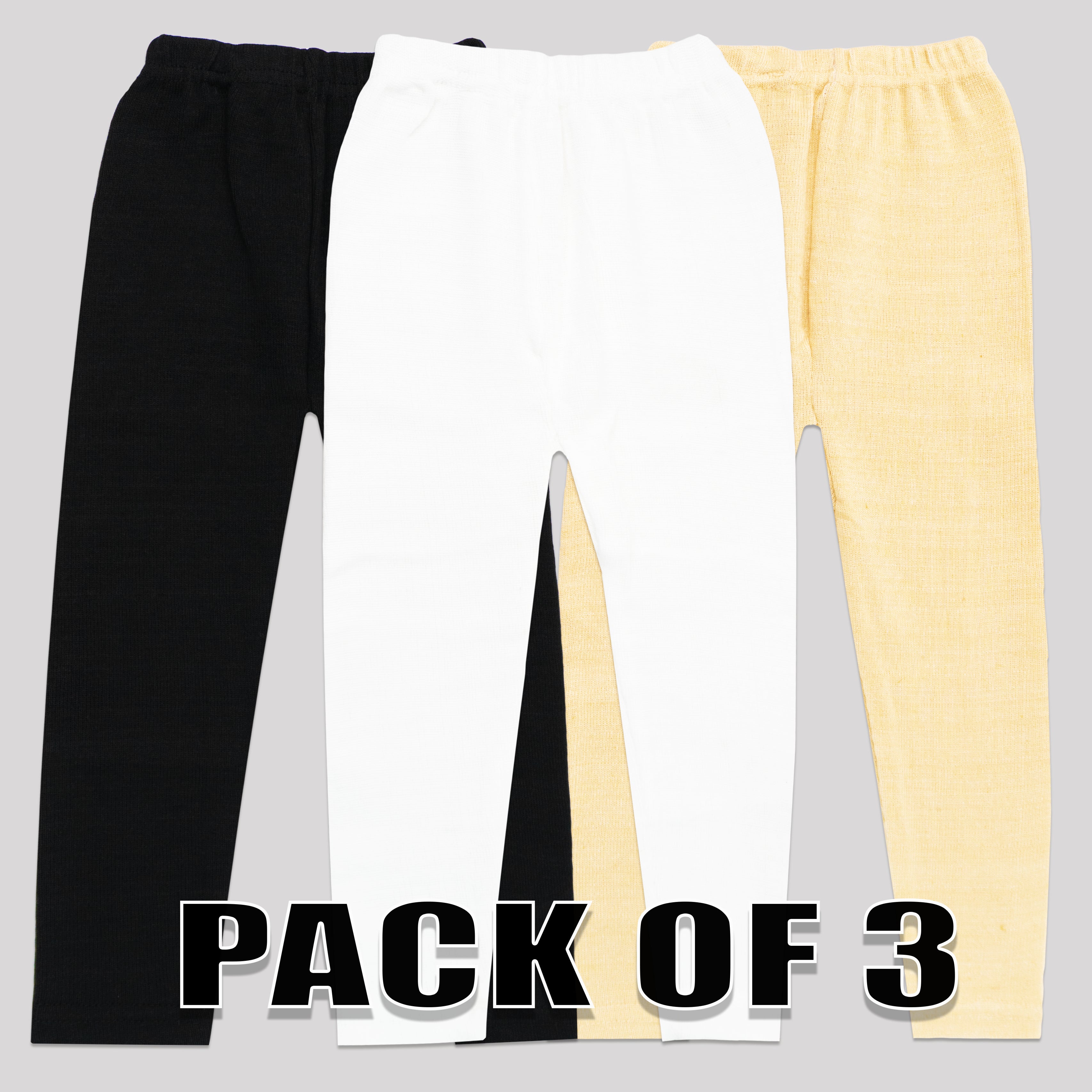 Kids Wool Tights – Pack of 3 Warm Tights - 6 Months to 8 Years