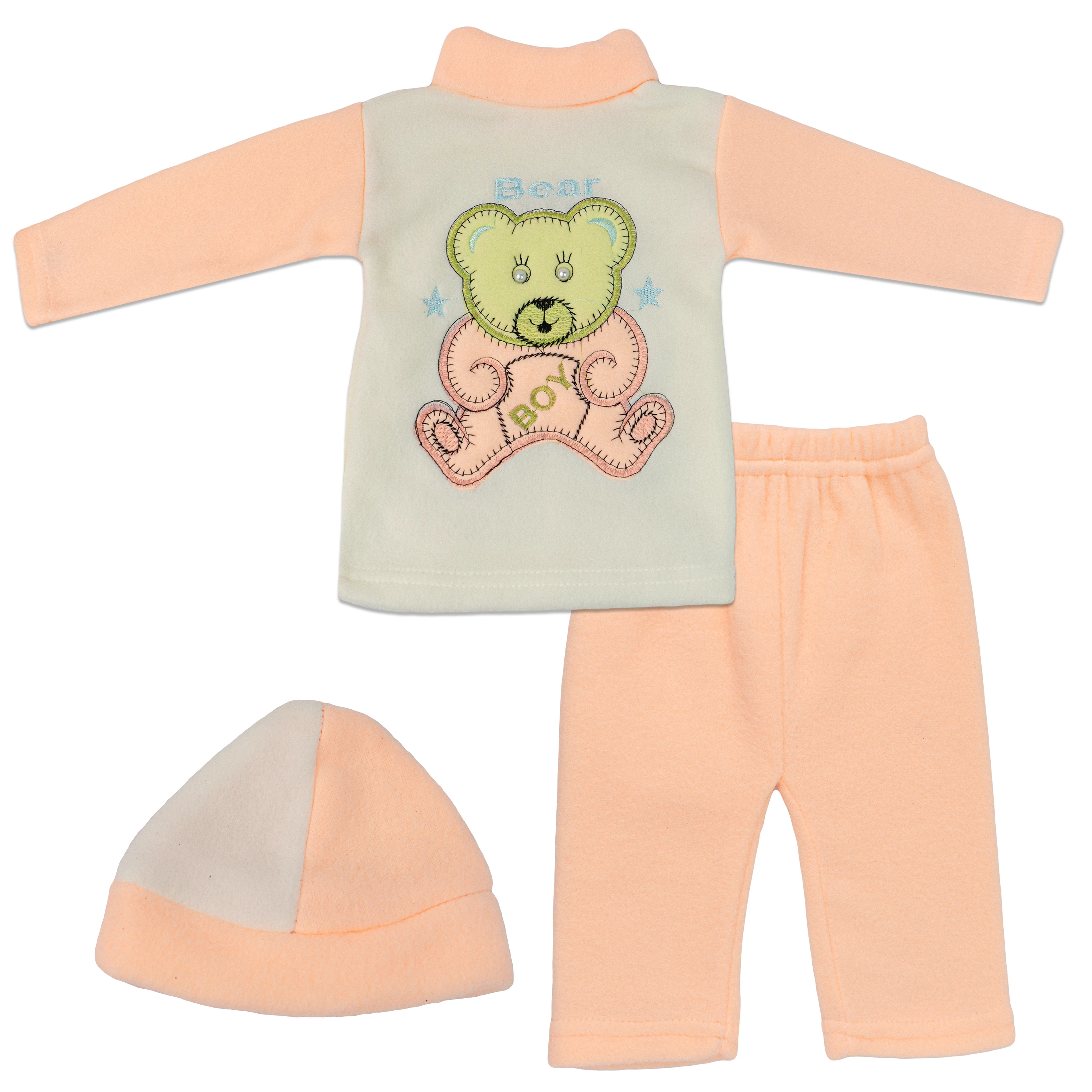 New born Fleece Suit with Cap - 3-Piece Set