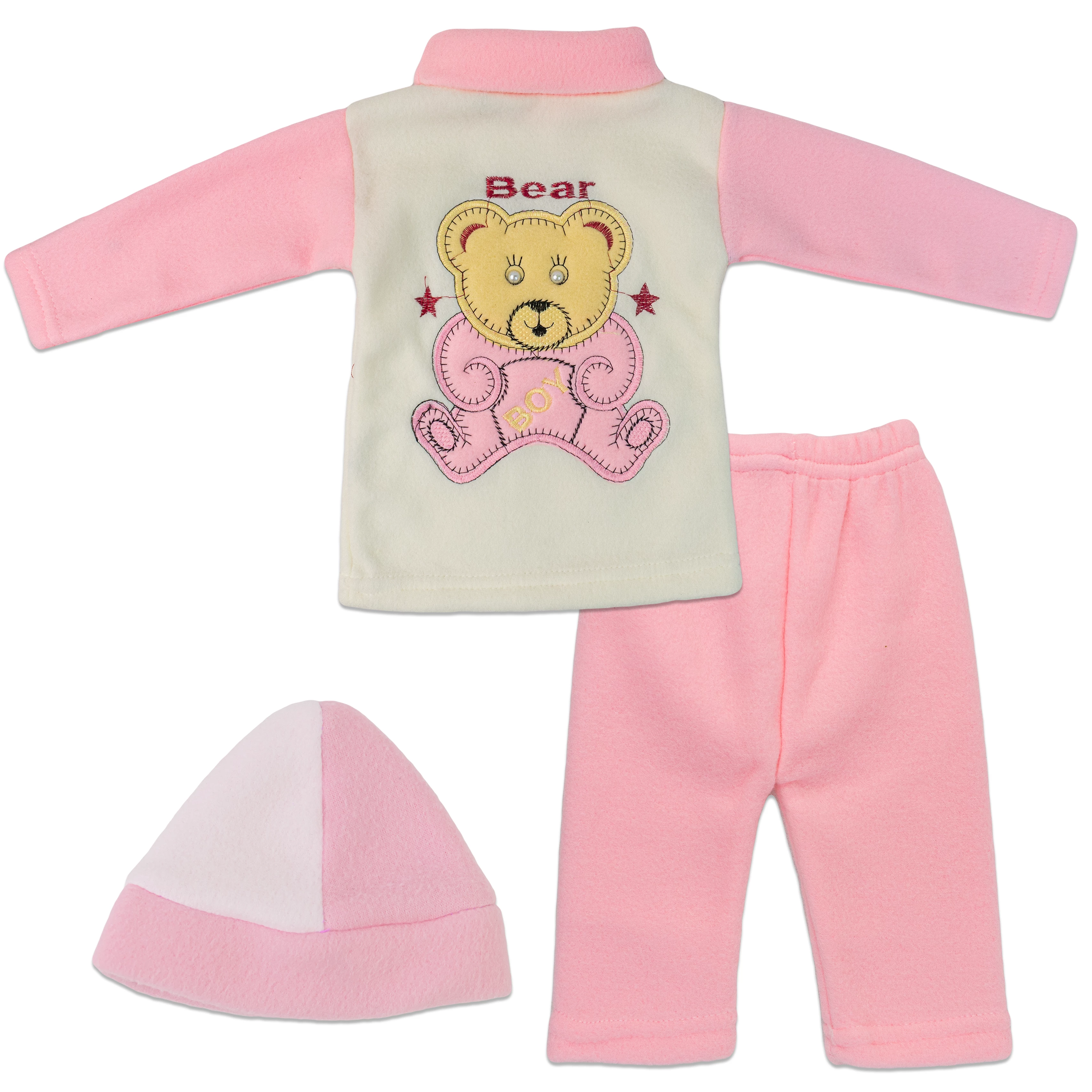 New born Fleece Suit with Cap - 3-Piece Set