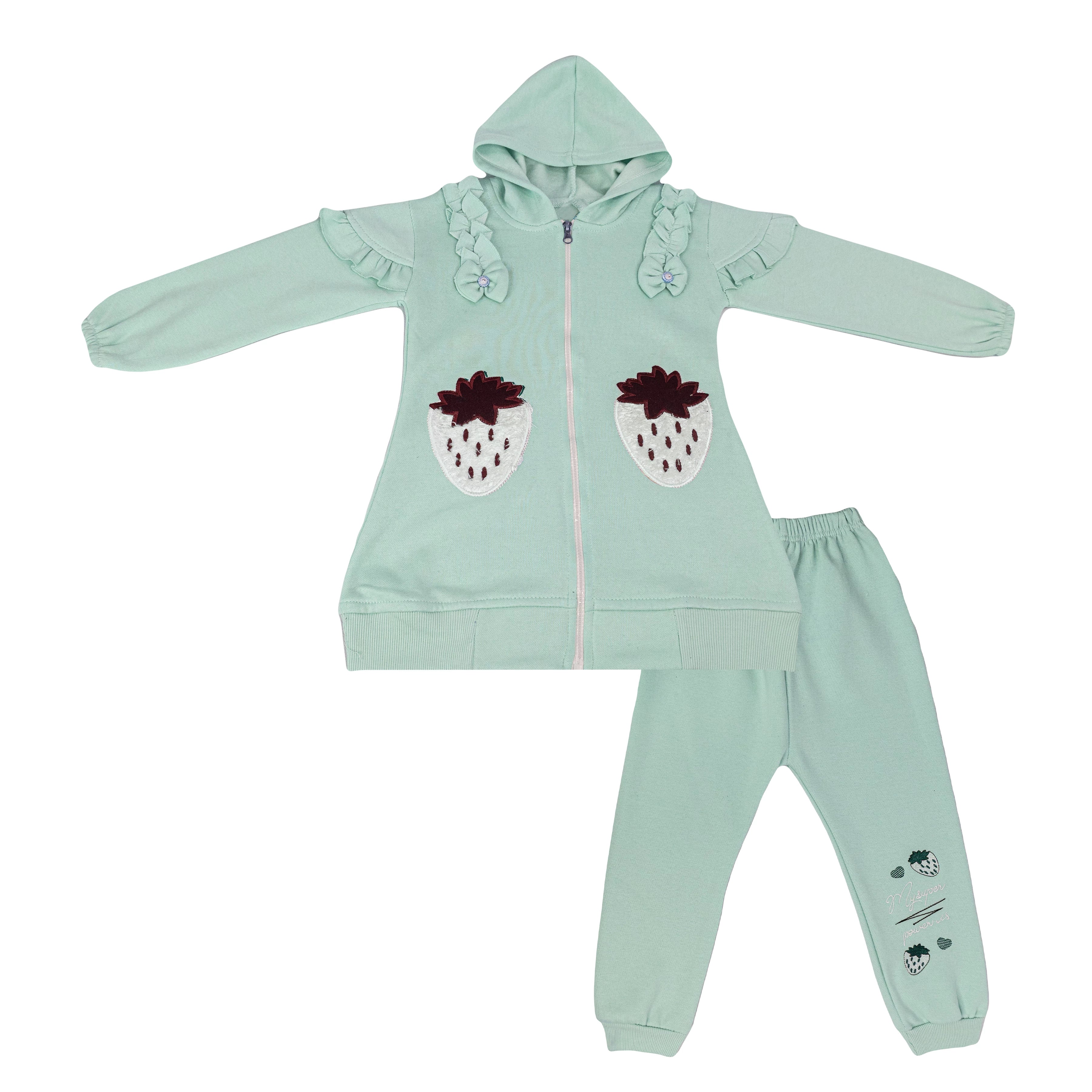 Girls' Strawberry Fleece Hoodie Suit