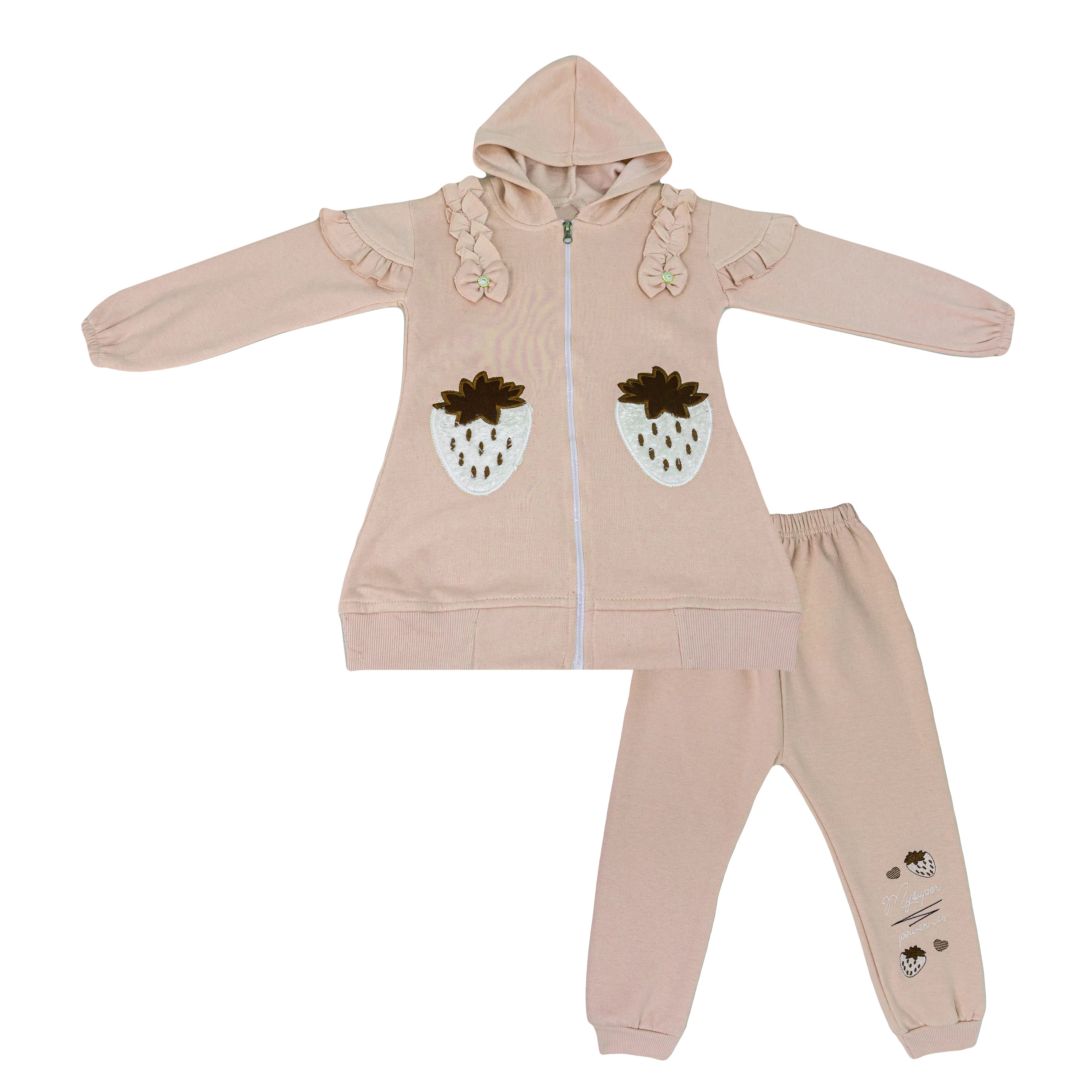 Girls' Strawberry Fleece Hoodie Suit