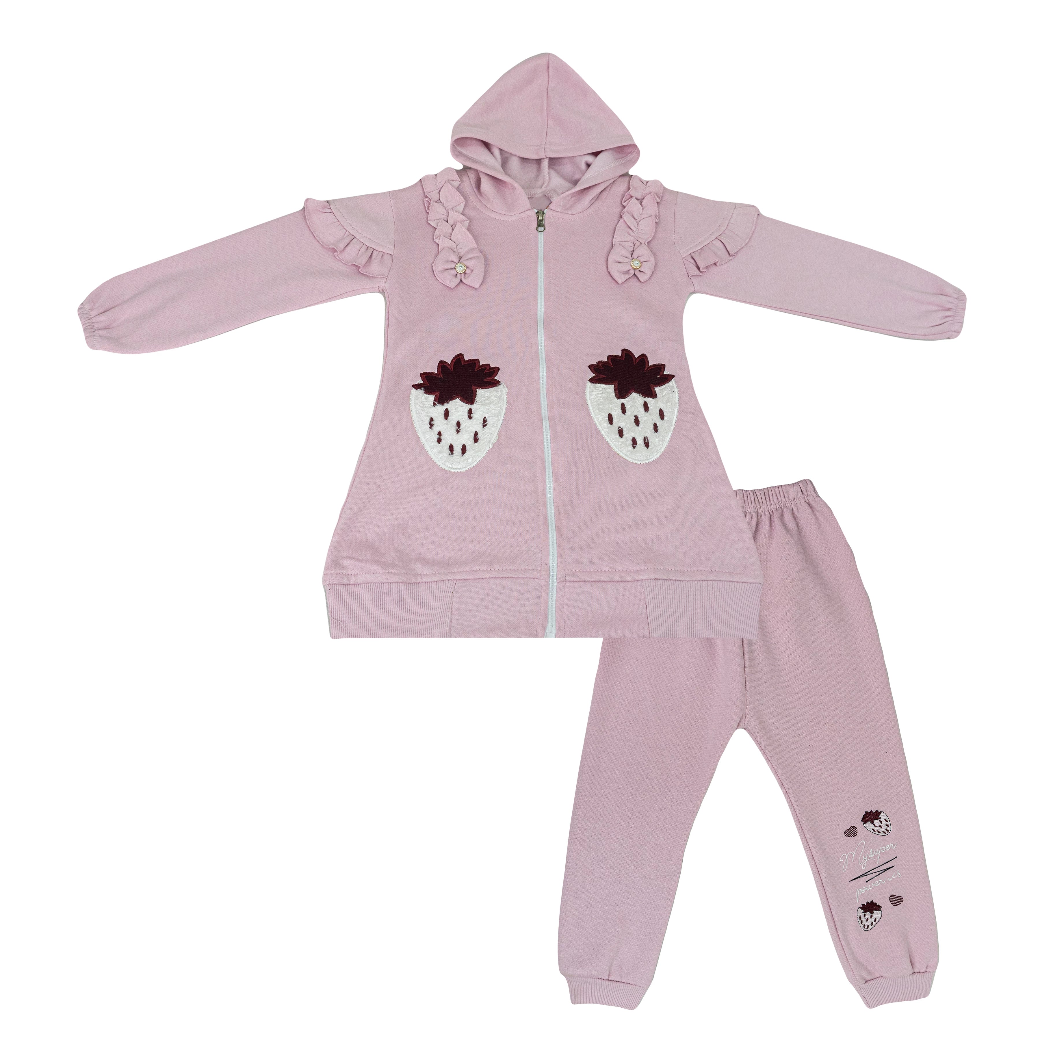 Girls' Strawberry Fleece Hoodie Suit