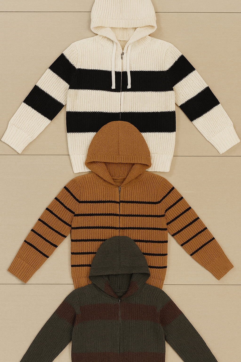 Kid's Zipper Sweater Hoodies - Pack of 3