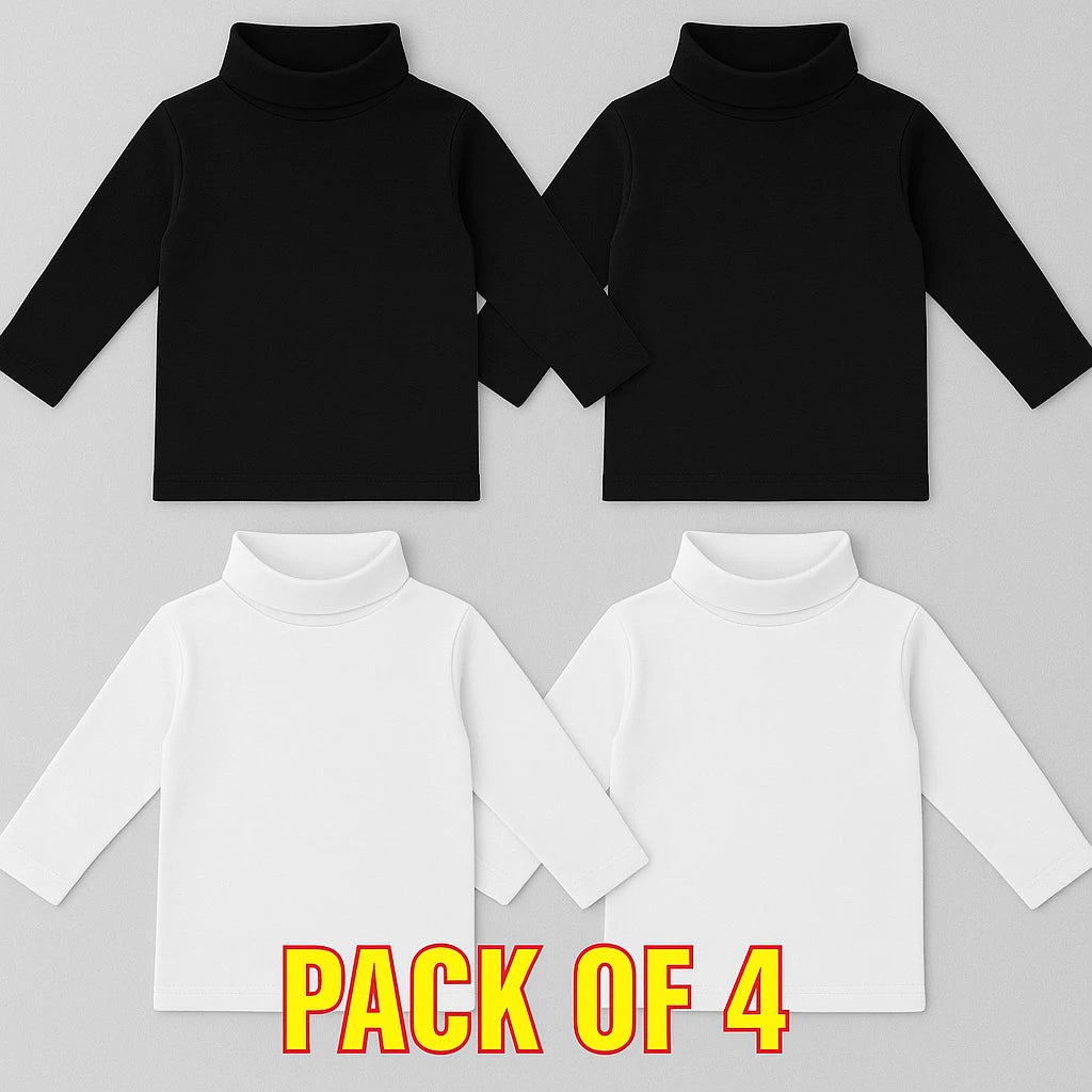 Kids Highneck Pack of 4 - New Born to 8 Years