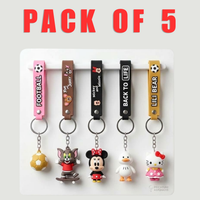 Kids Cartoon Keychains – Pack of 5 Fun & Colorful Bag Accessories